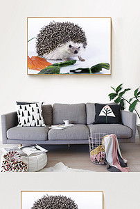 刺猬裝飾畫 時(shí)尚唯美藝術(shù)中的靈動(dòng)生靈